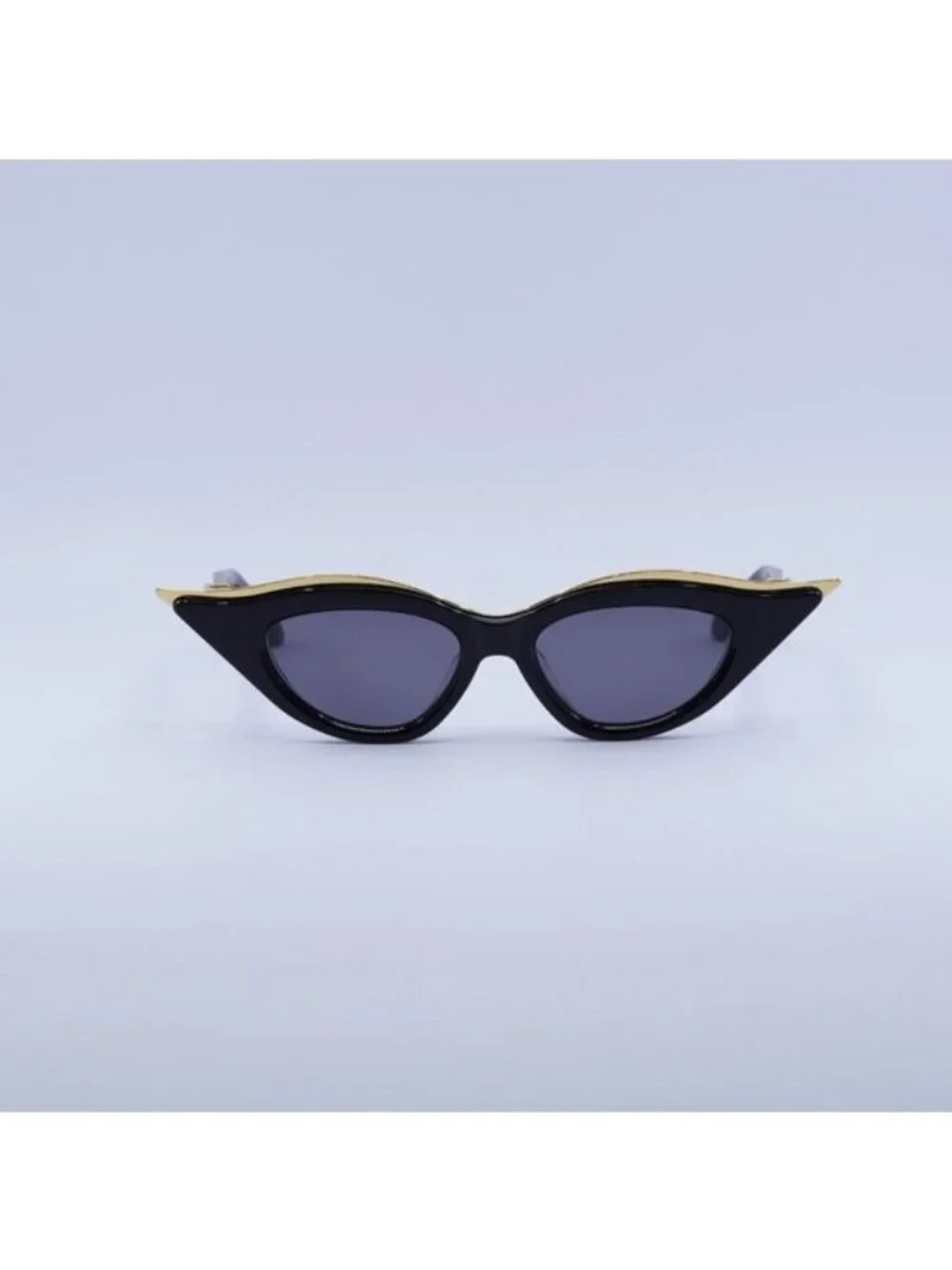 Valentino V-GOLDCUT-II VLS-114A Sunglasses Black/Yellow Gold Cat Eye Frame